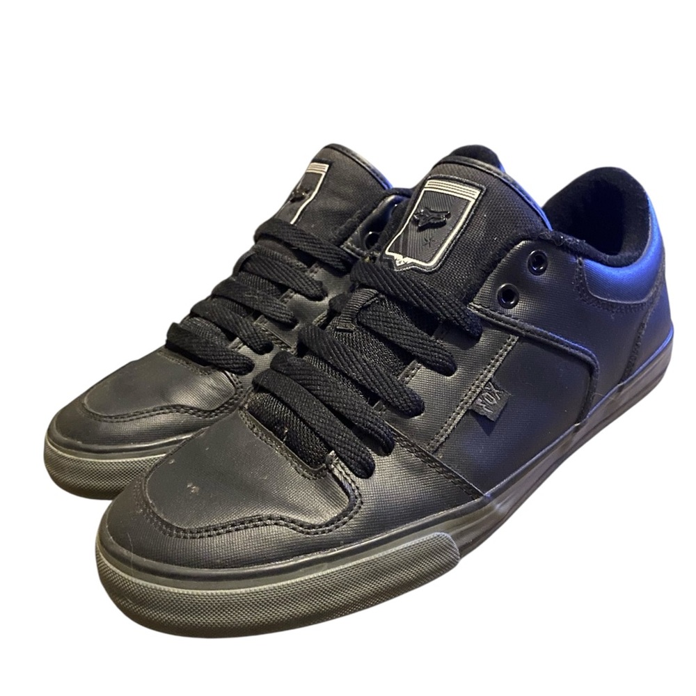 Fox Black Leather Sneakers